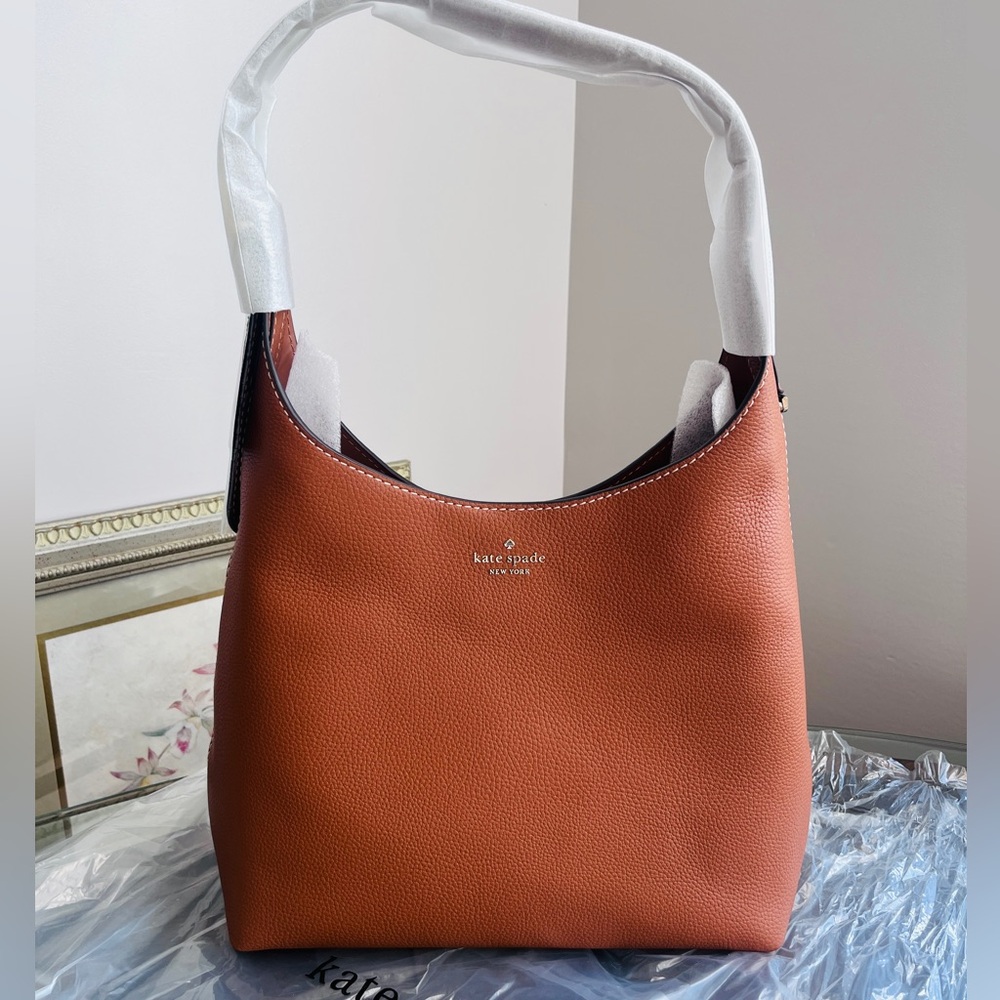 Kate Spade  454 large shoulder bag pick stitch warm ginger